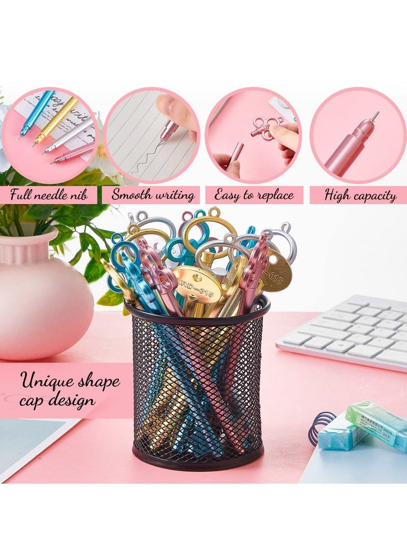 48Pcs Vintage Key Gel Ink Pens, Key Shape Pens,  Novelty Pens, Black Fine Point Pen for Office Stationary School Supplies, Graduation Gifts, Student Rewards Stationery - Image 5